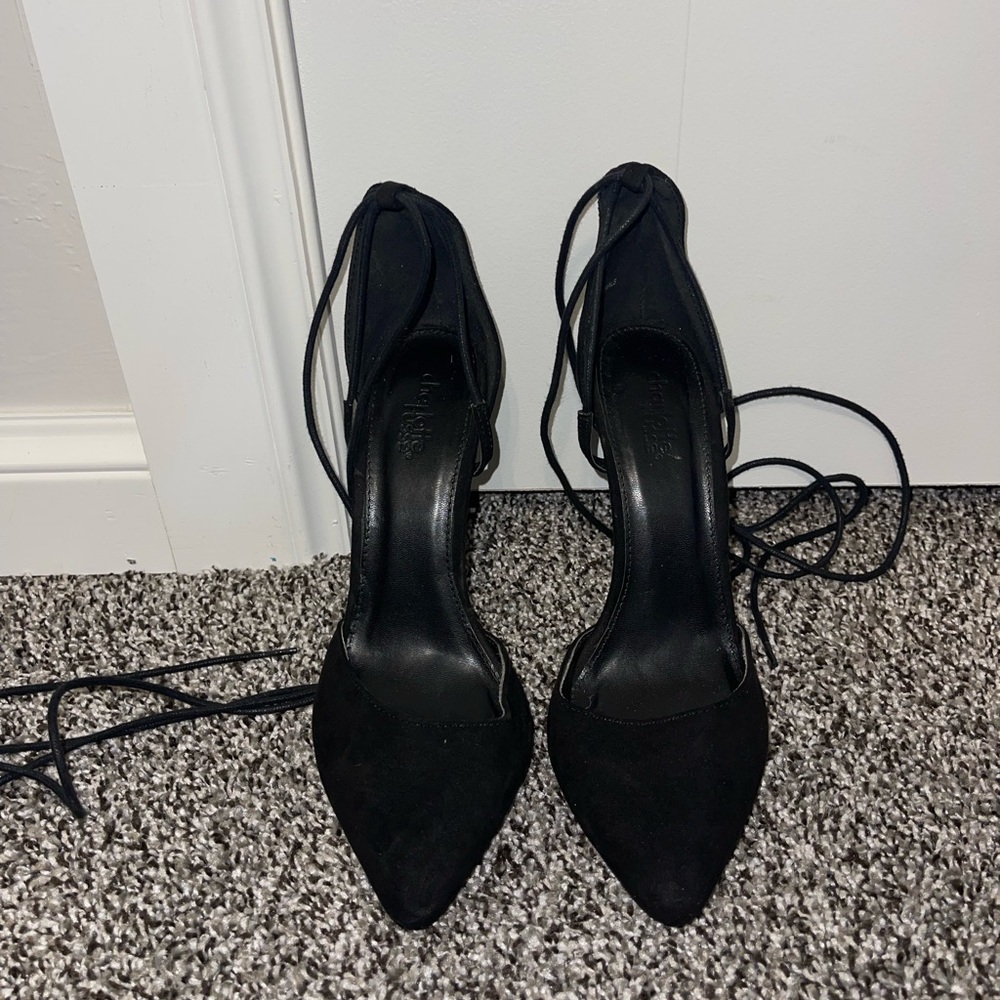 Elegant Black Women's Lace-Up Heels